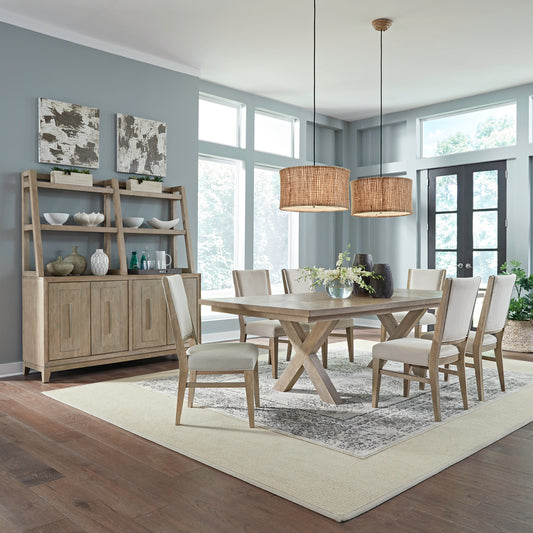 Liberty Brentwood Sandstone 7 pc Pedestal Dining 789-P4402 base/ T4402 table top/C6501S chairs (x6)