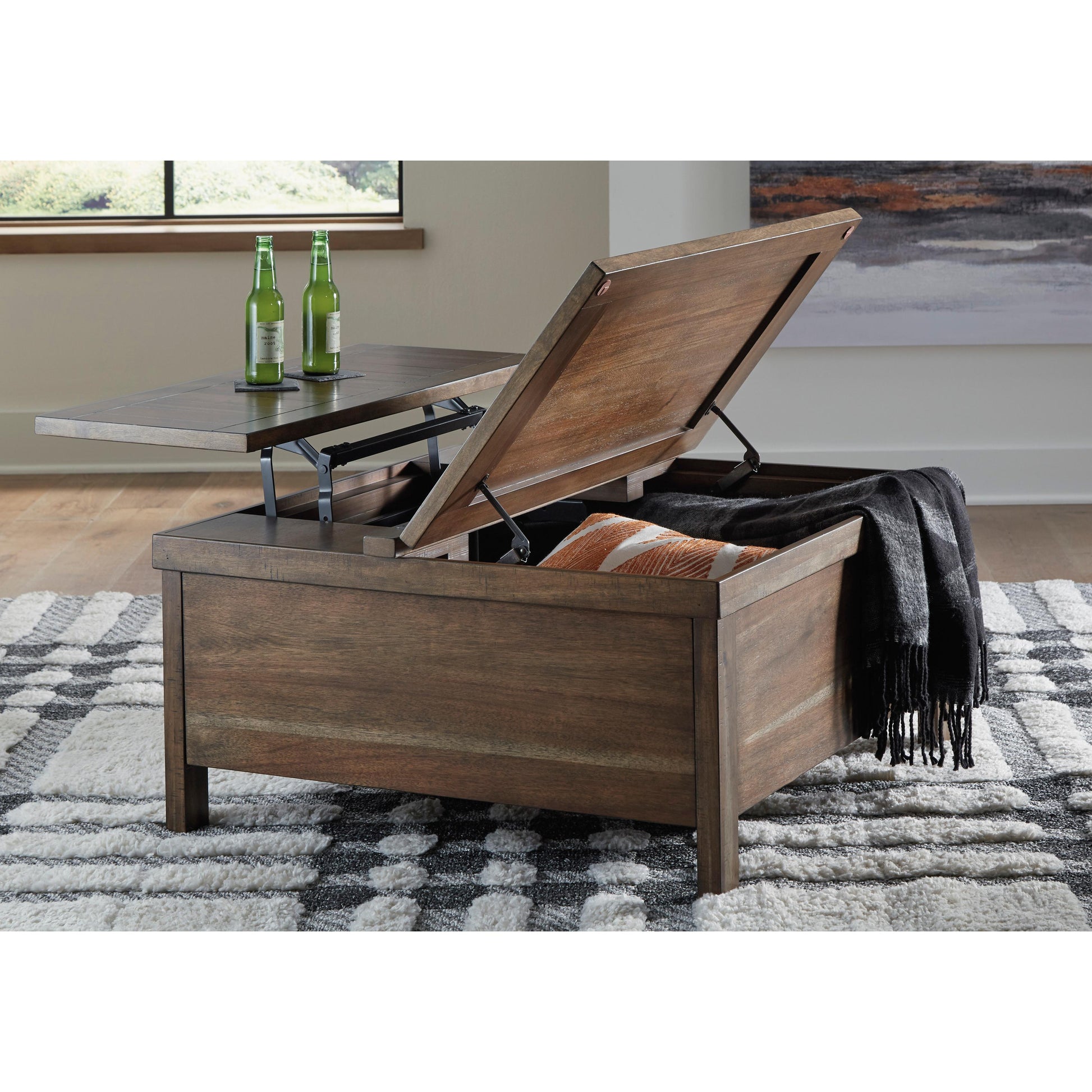 Signature Design by Ashley Moriville T731T2 Lift-top Coffee Table and 2 Chairside End Tables IMAGE 3