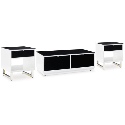 Signature Design by Ashley Gardoni T756T1 Coffee Table and 2 End Tables IMAGE 1