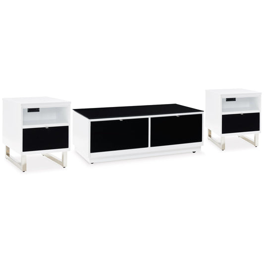 Signature Design by Ashley Gardoni T756T2 Coffee Table and 2 Chairside End Tables IMAGE 1