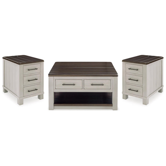 Signature Design by Ashley Darborn T796T1 Lift-top Coffee Table and 2 Chairside End Tables IMAGE 1