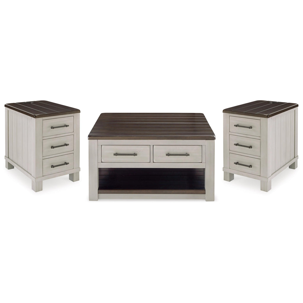 Signature Design by Ashley Darborn T796T1 Lift-top Coffee Table and 2 Chairside End Tables IMAGE 1
