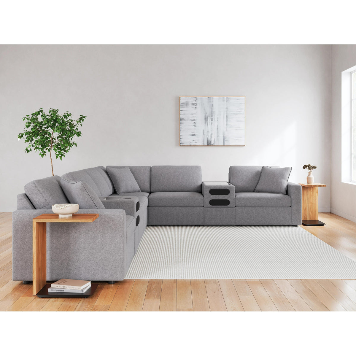  Signature Design by Ashley Modmax 92104S16 8 pc Sectional with Audio System IMAGE 5