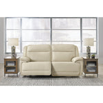 Signature Design by Ashley Double Deal Power Reclining Leather Match Loveseat U1300158/U1300162 IMAGE 2