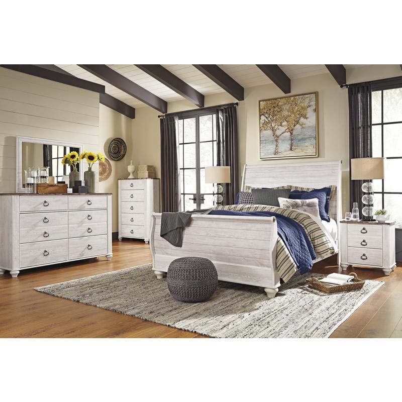Signature Design by Ashley Willowton B267B32 6 pc Queen Sleigh Bedroom Set IMAGE 1