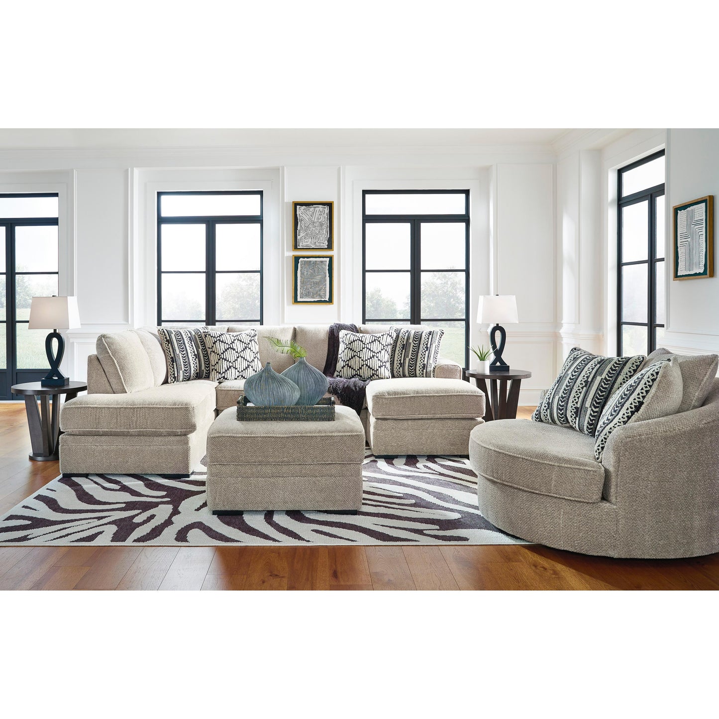 Benchcraft Calnita 20502U1 Oversized Swivel Chair and Ottoman IMAGE 6