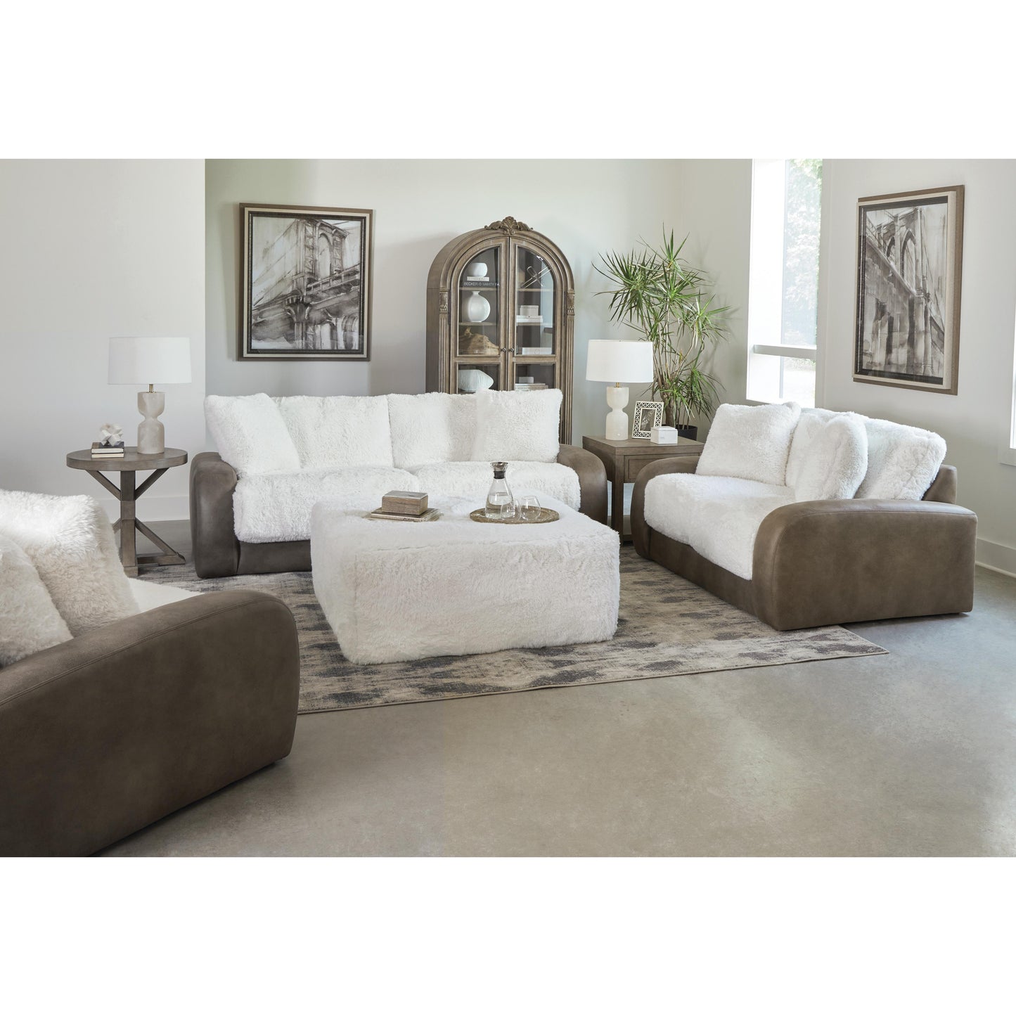  Jackson Furniture 1320-02 Loveseat - Snowball/Taupe IMAGE 6