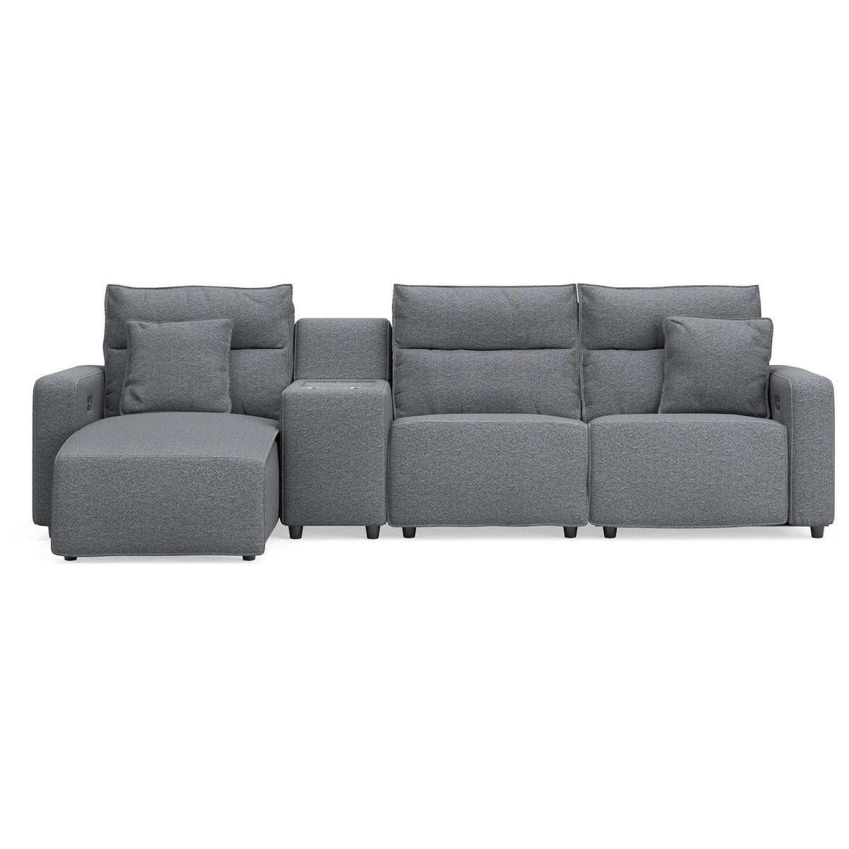  Signature Design by Ashley Modmax 65906S27 4 pc Reclining Sectional with Chaise and Storage Console IMAGE 1