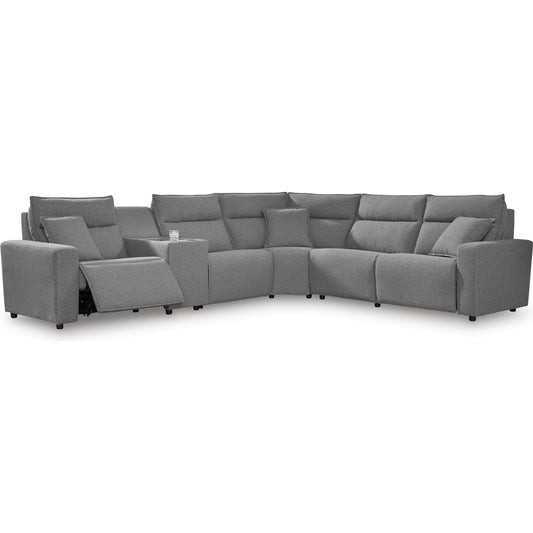 Signature Design by Ashley Modmax 65906S36 6 pc Reclining Sectional with Storage Console IMAGE 1
