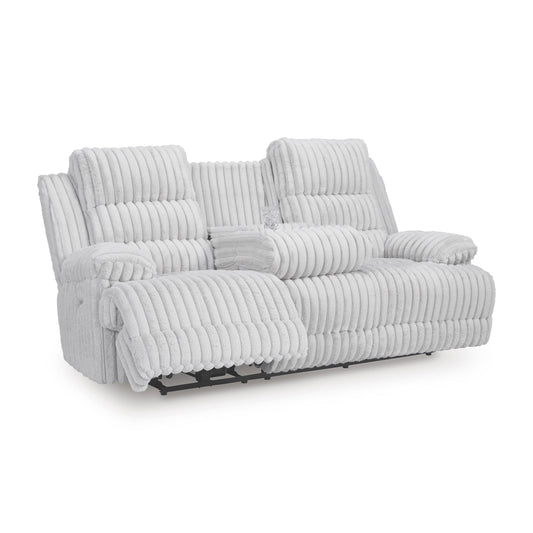 Signature Design by Ashley Rhines Falls PC4280499 Reclining Power Sofa with Drop Down Table IMAGE 1
