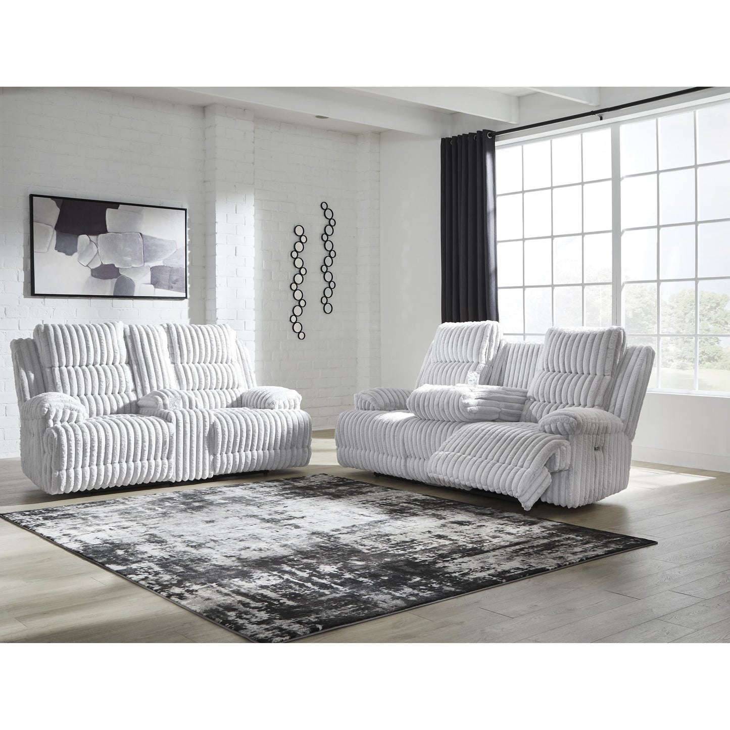 Signature Design by Ashley Rhines Falls PC4280499 Reclining Power Sofa with Drop Down Table IMAGE 8