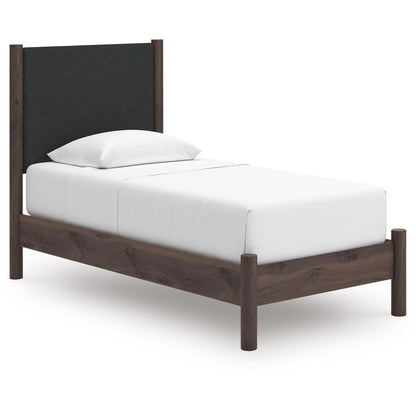  Signature Design by Ashley Pamytta PCB2614B8 Twin Upholstered Panel Platform Bed IMAGE 1