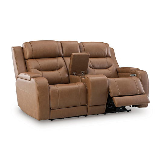  Signature Design by Ashley Knightington PCU1160018A Power Reclining Loveseat Audio Console IMAGE 2