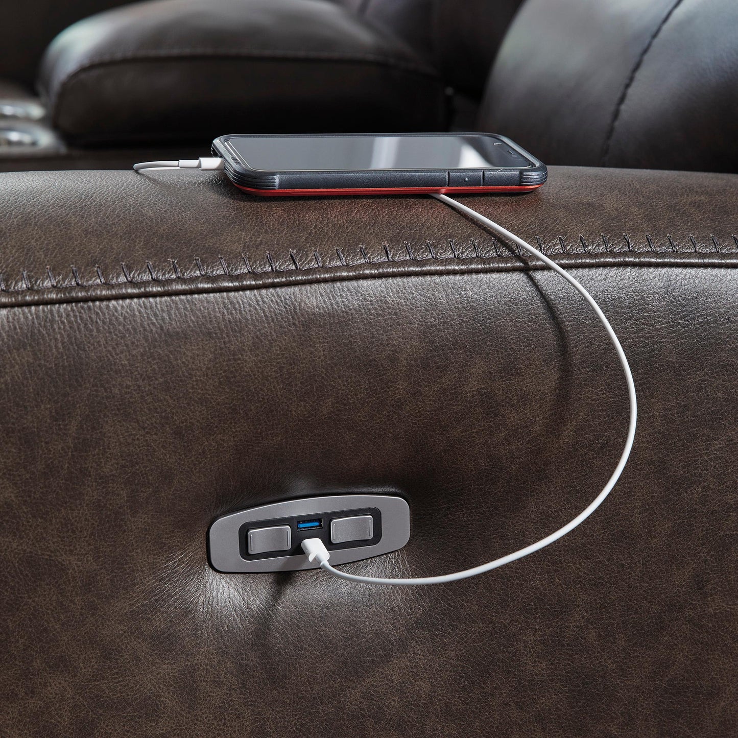 Signature Design by Ashley Crossplex PCU6450618 Power Reclining Loveseat with Console and Adjustable Headrest IMAGE 8