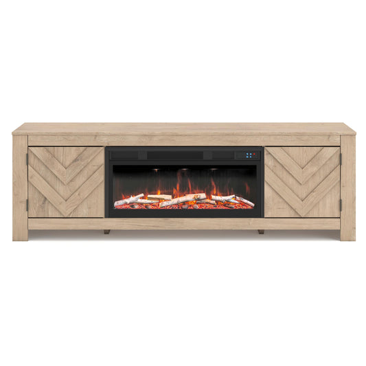 Signature Design by Ashley Cayboni W3787W1 71" TV Stand with Electric Fireplace IMAGE 2