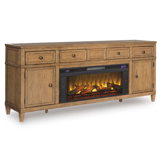 Signature Design by Ashley Sharlance W655W1 81" TV Stand with Electric Fireplace IMAGE 1