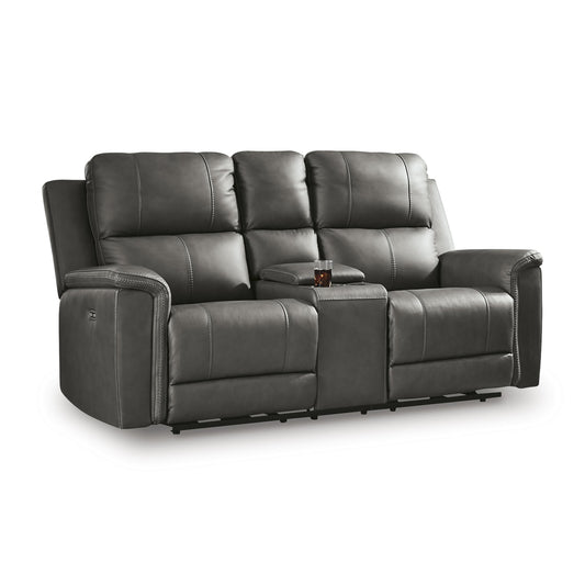  Signature Design by Ashley Bleckley PCU1200018 Power Reclining Loveseat with Console and Adjustable Headrest IMAGE 1