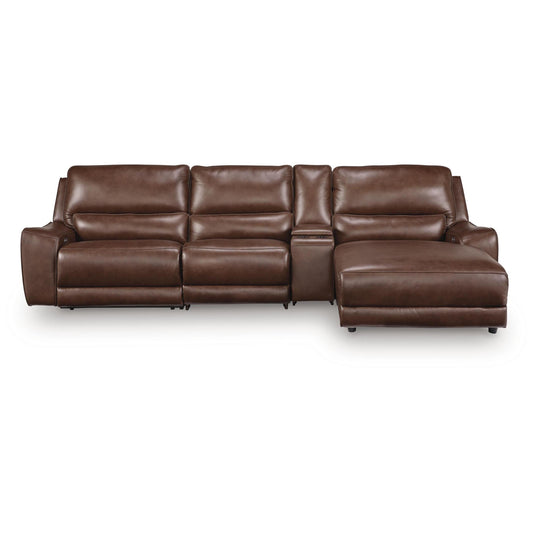  Signature Design by Ashley DeepWakes PCU62607S26 4 pc Reclining Sectional with Chaise and Storage Console IMAGE 1