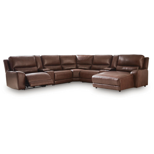  Signature Design by Ashley DeepWakes PCU62607S30 7 pc Reclining Sectional with Chaise and Storage Consoles IMAGE 1