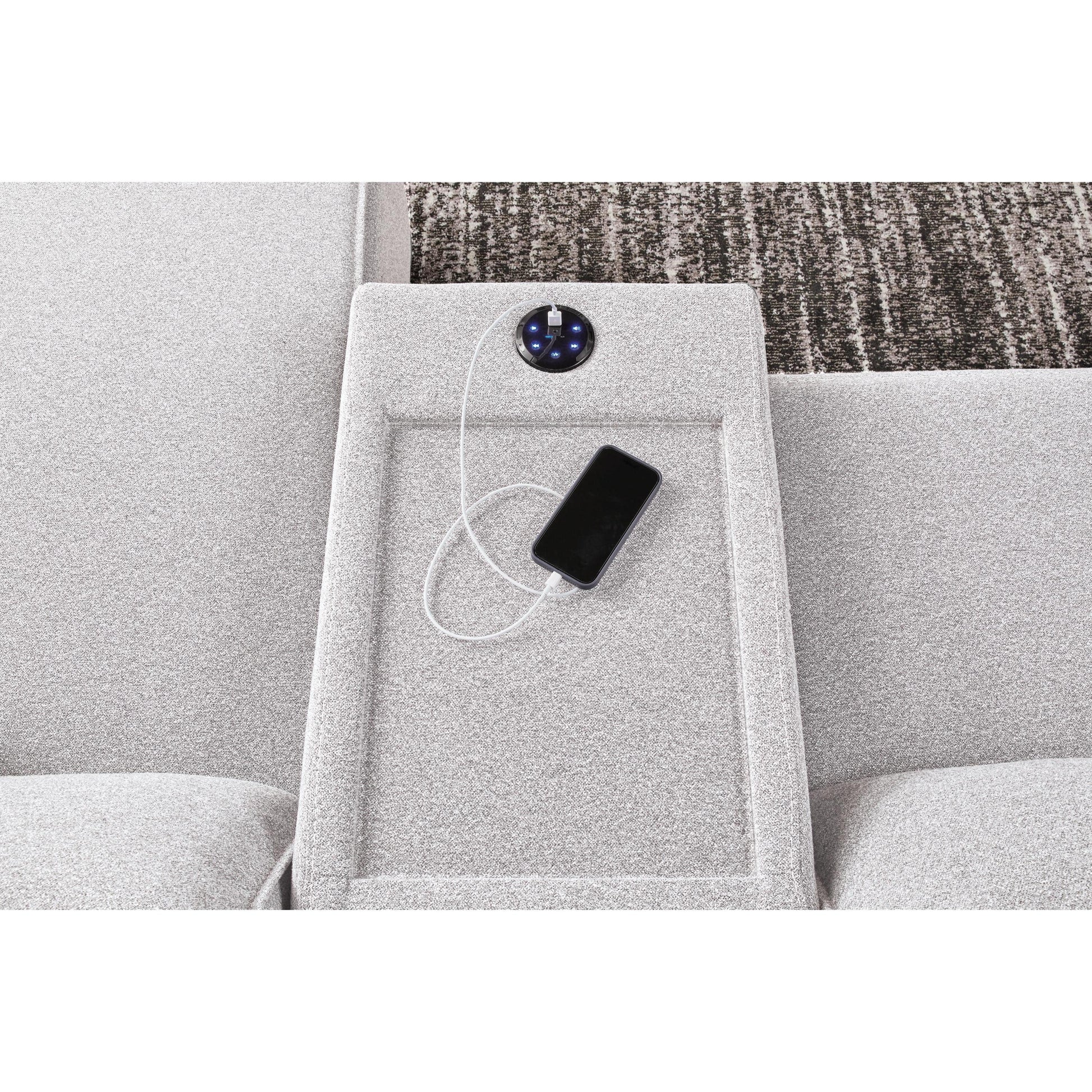  Signature Design by Ashley ModMax II 65907S20 7 pc Power Reclining Sectional with Chaise and Audio Consoles IMAGE 5