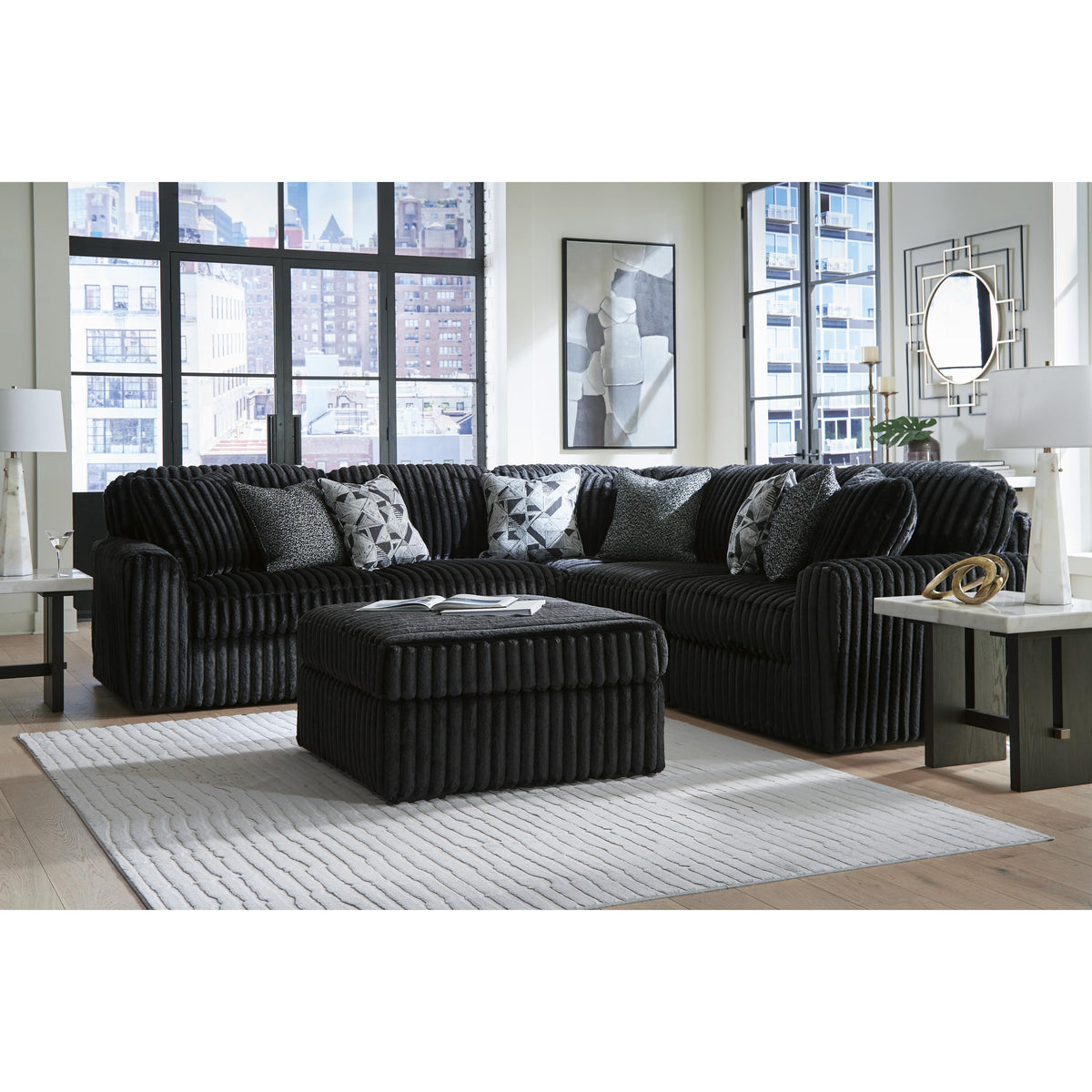  Signature Design by Ashley Midnight-Madness 98103S26 5 pc Sectional IMAGE 5