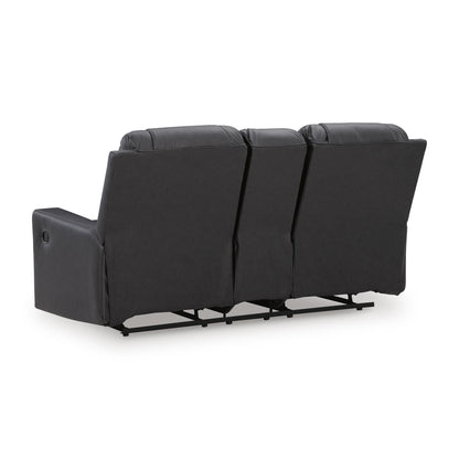  Benchcraft Mackmenville Reclining Leather Look Loveseat with Console 7471394 IMAGE 4