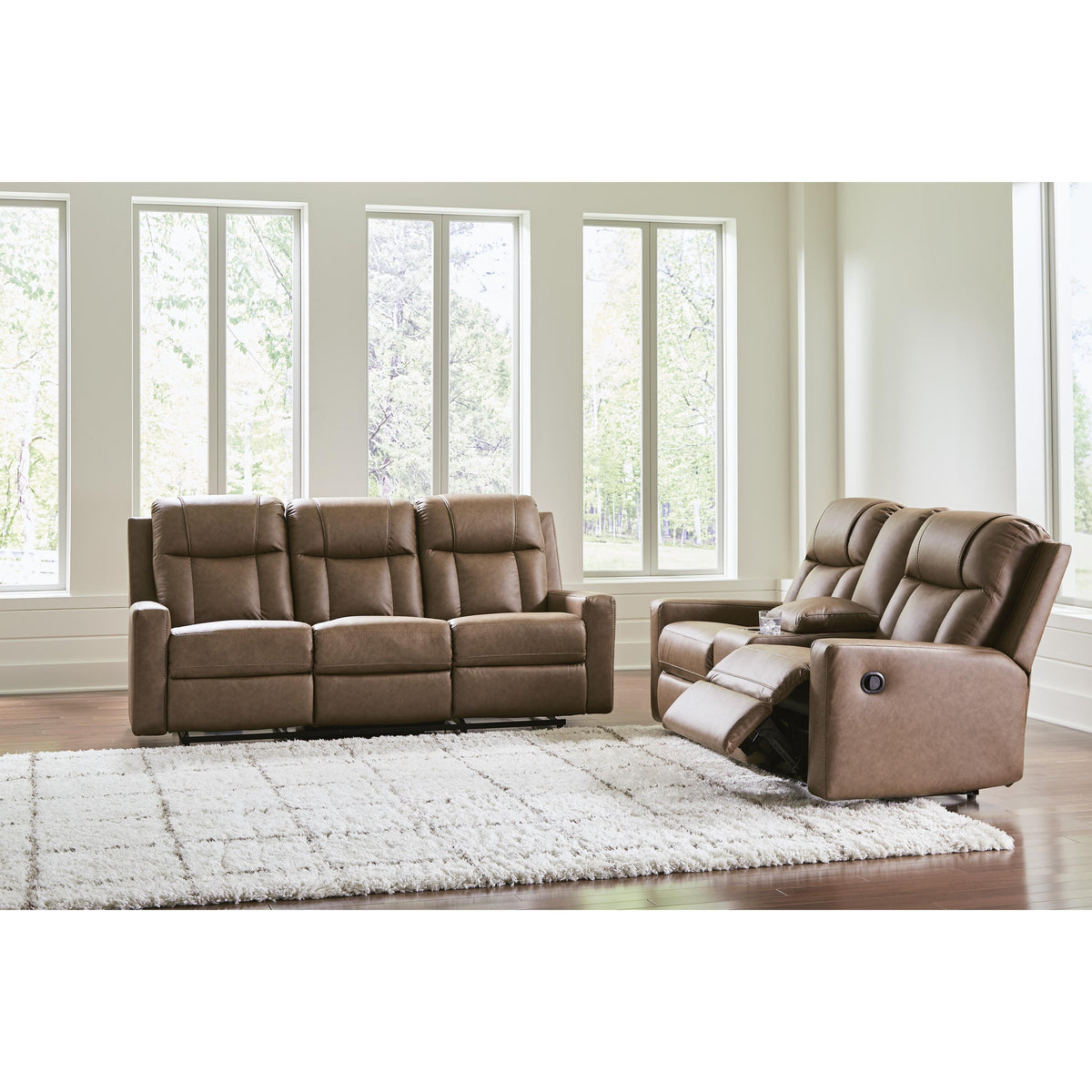  Benchcraft Mackmenville Reclining Leather Look Loveseat with Console 7471494 IMAGE 7