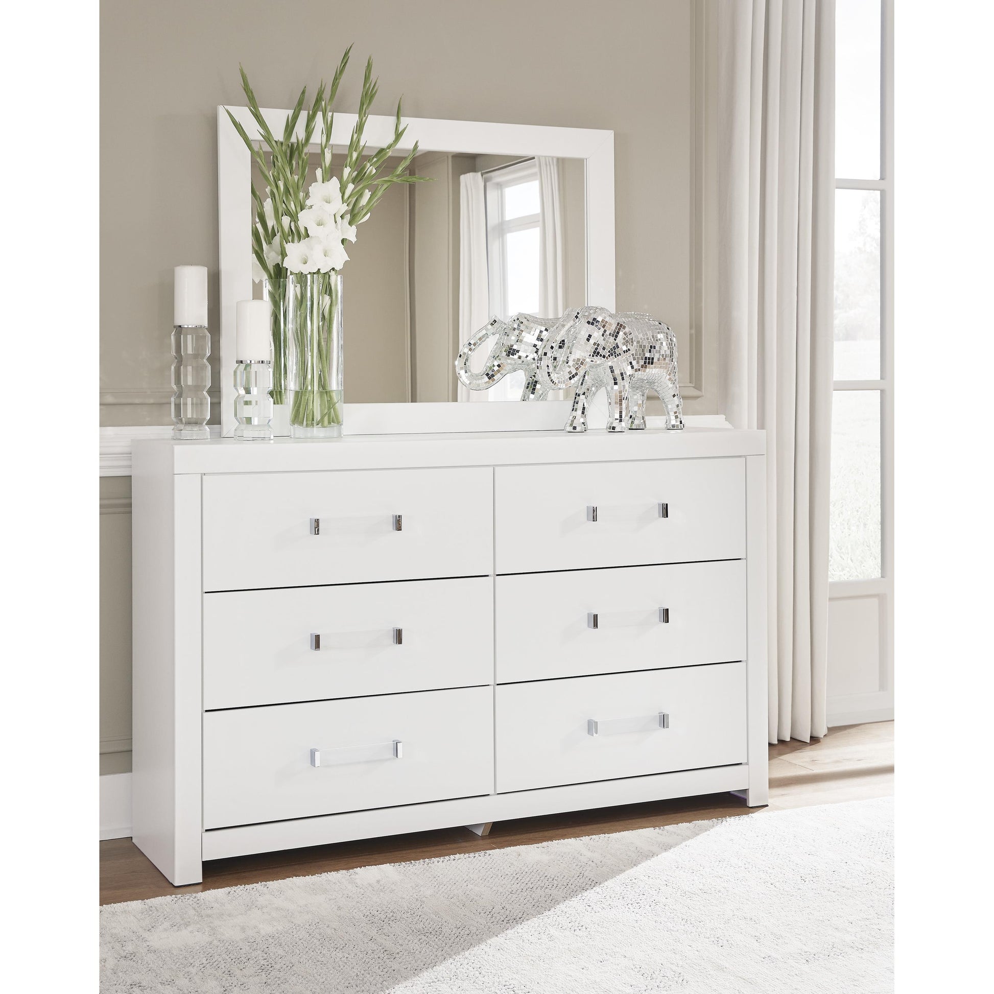Signature Design by Ashley Maeling 6-Drawer Dresser with Mirror PCB1119-31/PCB1119-36
