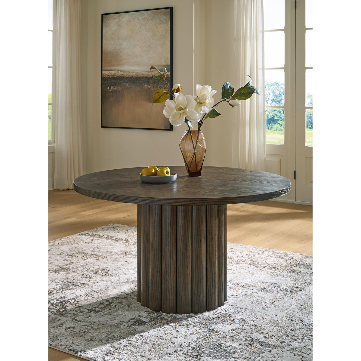  Signature Design by Ashley Round Radkin Dining Table with Pedestal Base PCD843-50 IMAGE 3
