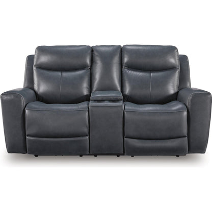  Signature Design by Ashley Bexhurst Power Reclining Leather Match Loveseat with Console PCU1210018 IMAGE 2