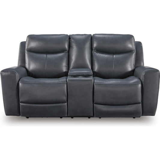  Signature Design by Ashley Next Move Power Reclining Leather Match Loveseat with Console PCU1210018 IMAGE 2