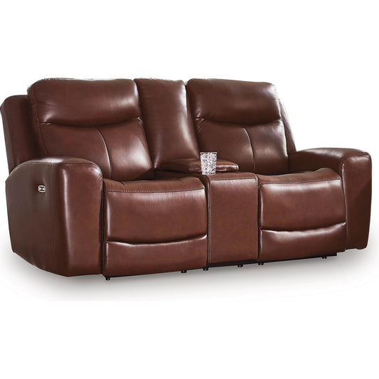  Signature Design by Ashley Next Move Power Reclining Leather Match Loveseat with Console PCU1210218 IMAGE 1