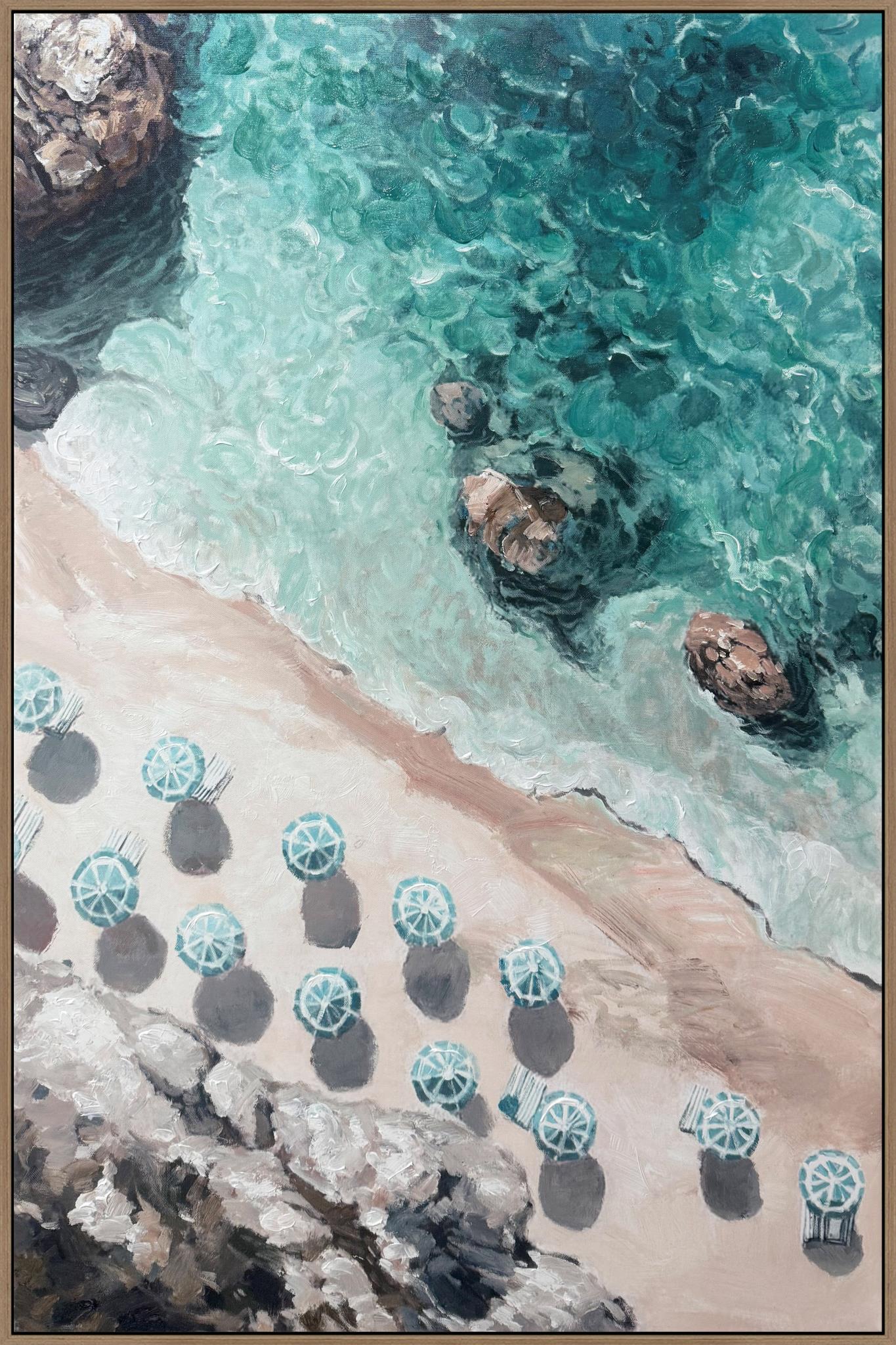 SC2264B "Cove Reverie I" Hand-Embellished Canvas in Frame