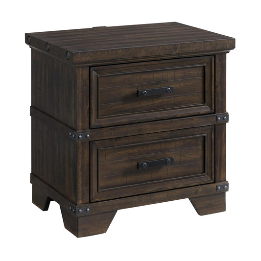  Elements International Colorado City B-13010-8-NS 2-Drawer Nightstand IMAGE 1