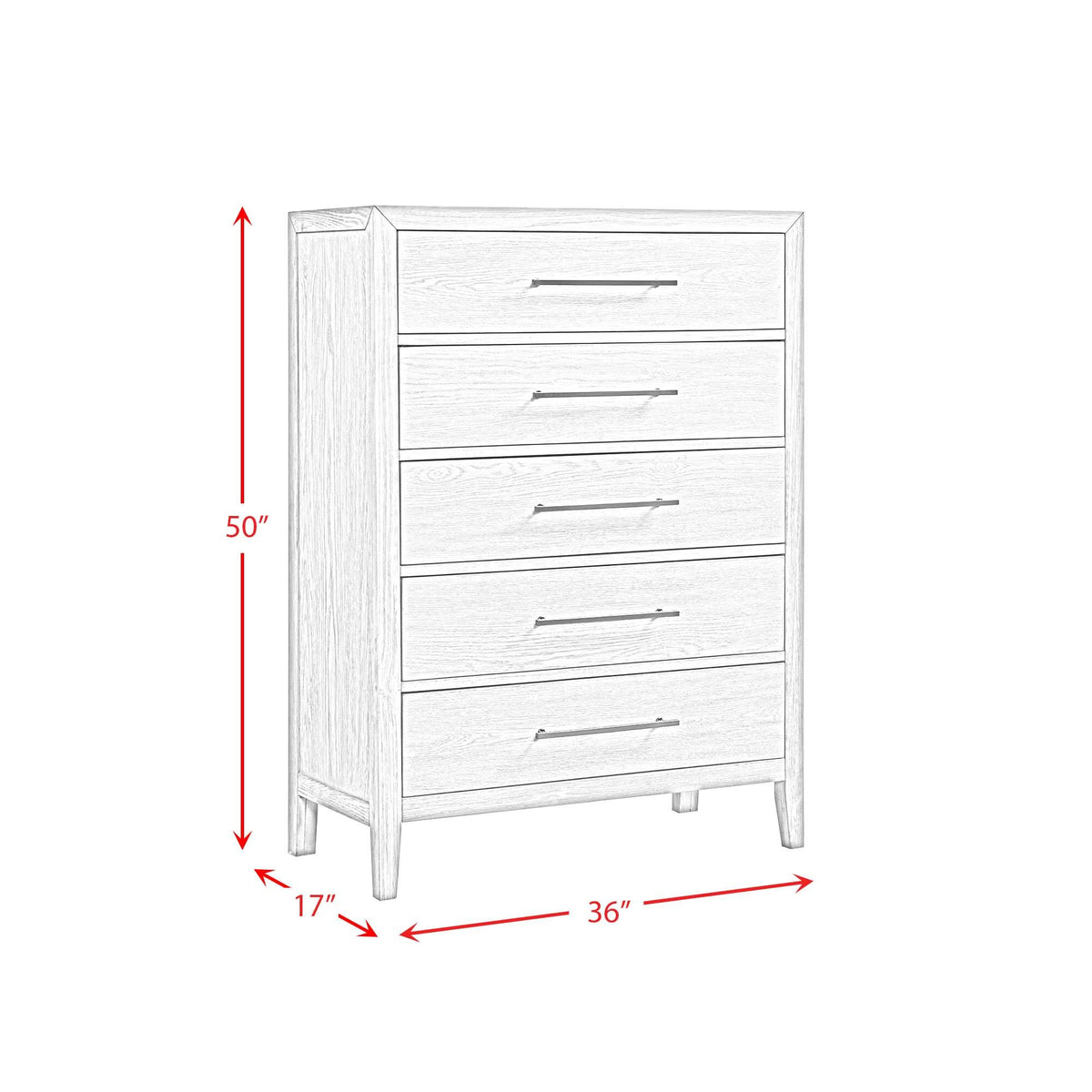  Elements International Versailles Contemporary B-3690-8-CH 5-Drawer Chest IMAGE 10
