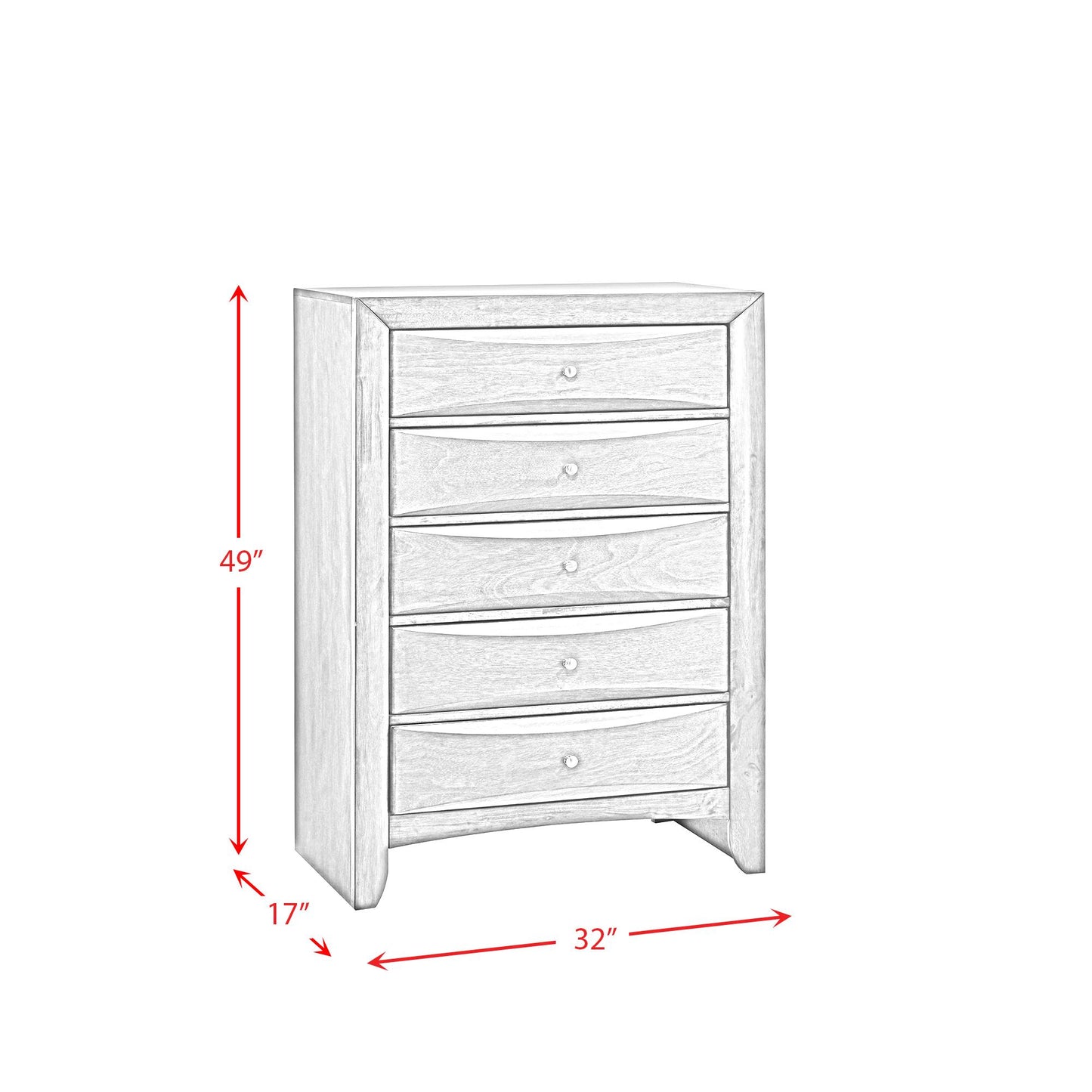  Elements International Emily EM800CH 5-Drawer Chest IMAGE 10