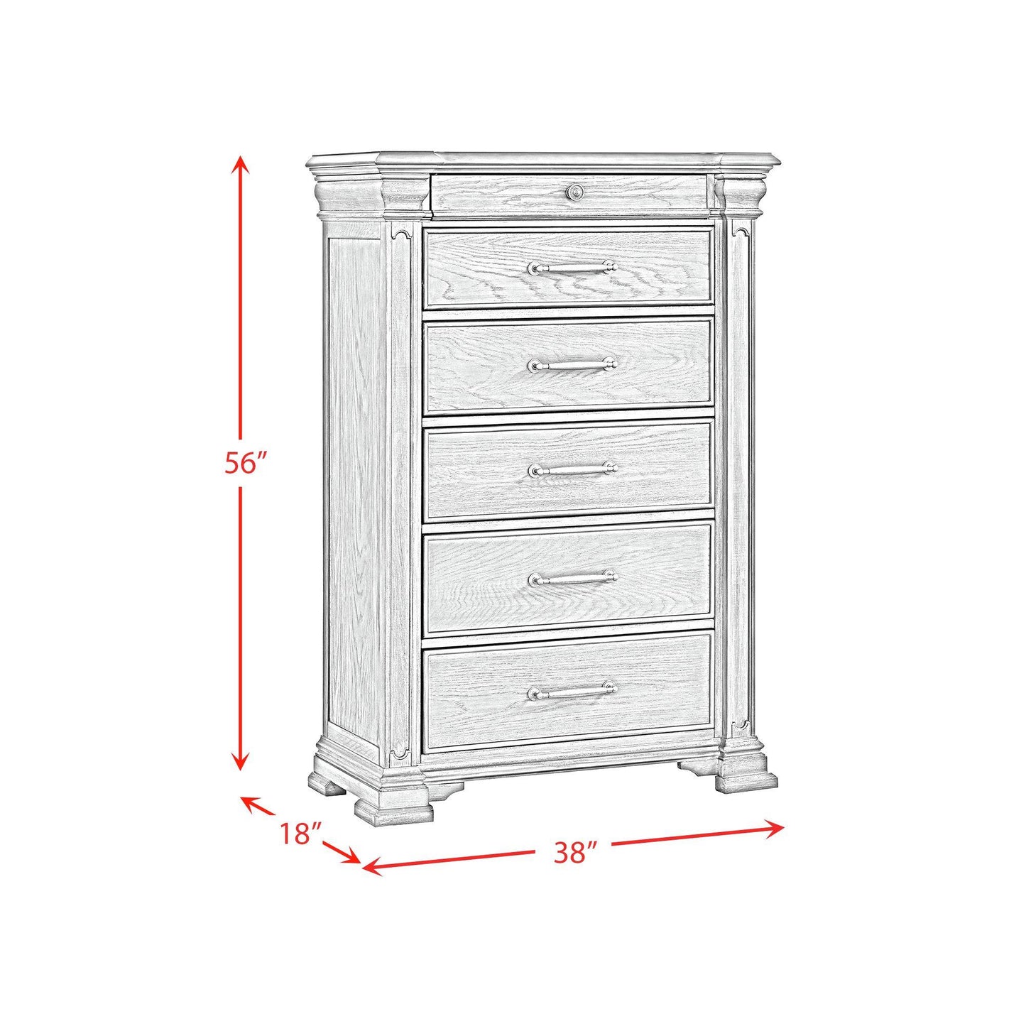  Elements International Kings Court B.10315.CH 6-Drawer Chest IMAGE 10