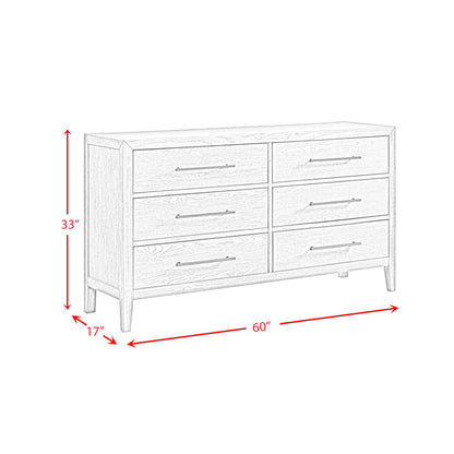  Elements International Versailles Contemporary B-3690-8-DR1 6-Drawer Dresser IMAGE 8
