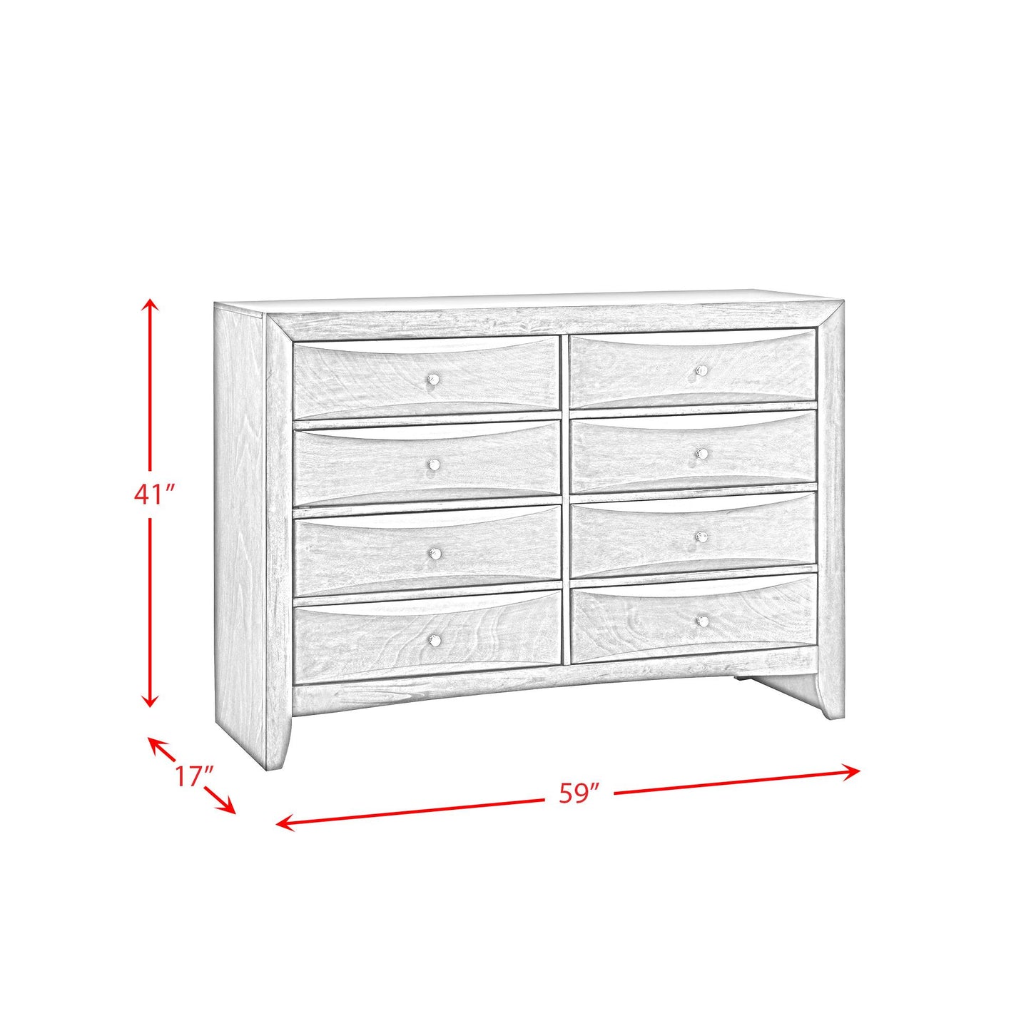  Elements International Emily EM800DR 8-Drawer Dresser IMAGE 10