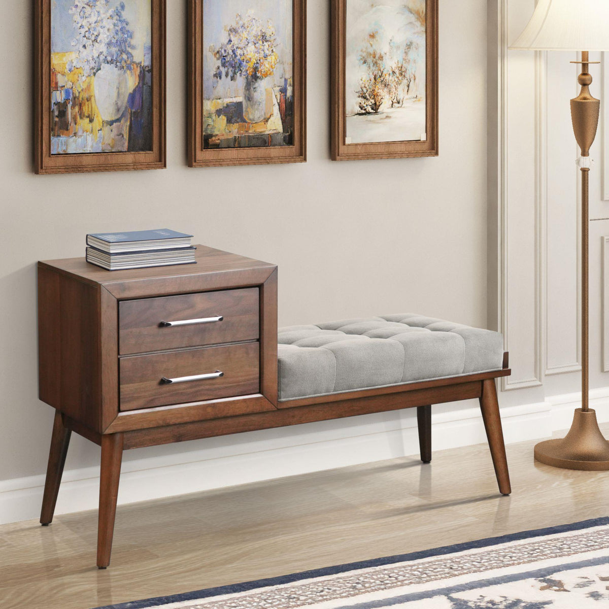 Elements International Malibu LA-4650-5-BN Bench IMAGE 3