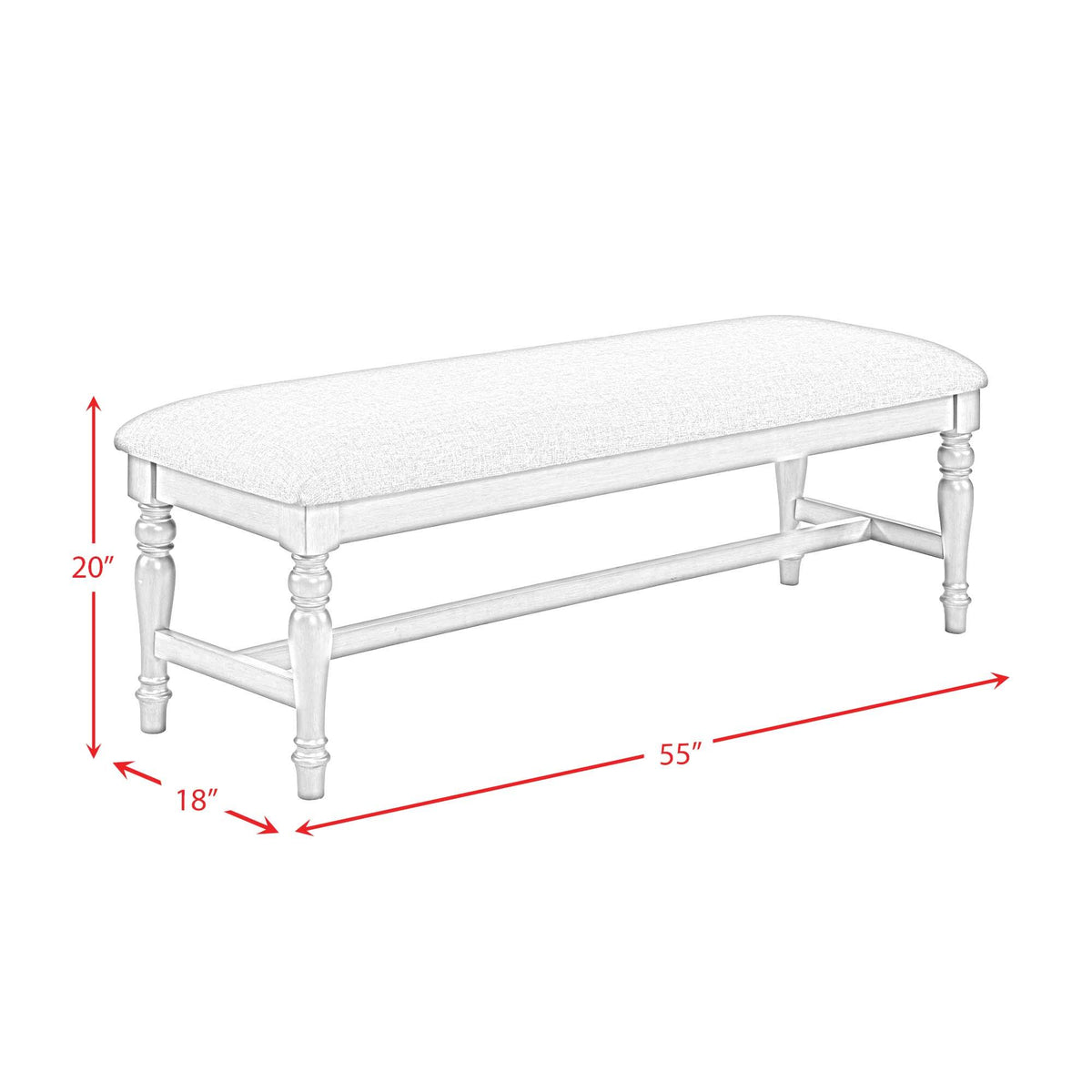  Elements International Sunnyvale D-2730-3-BN Dining Bench IMAGE 7