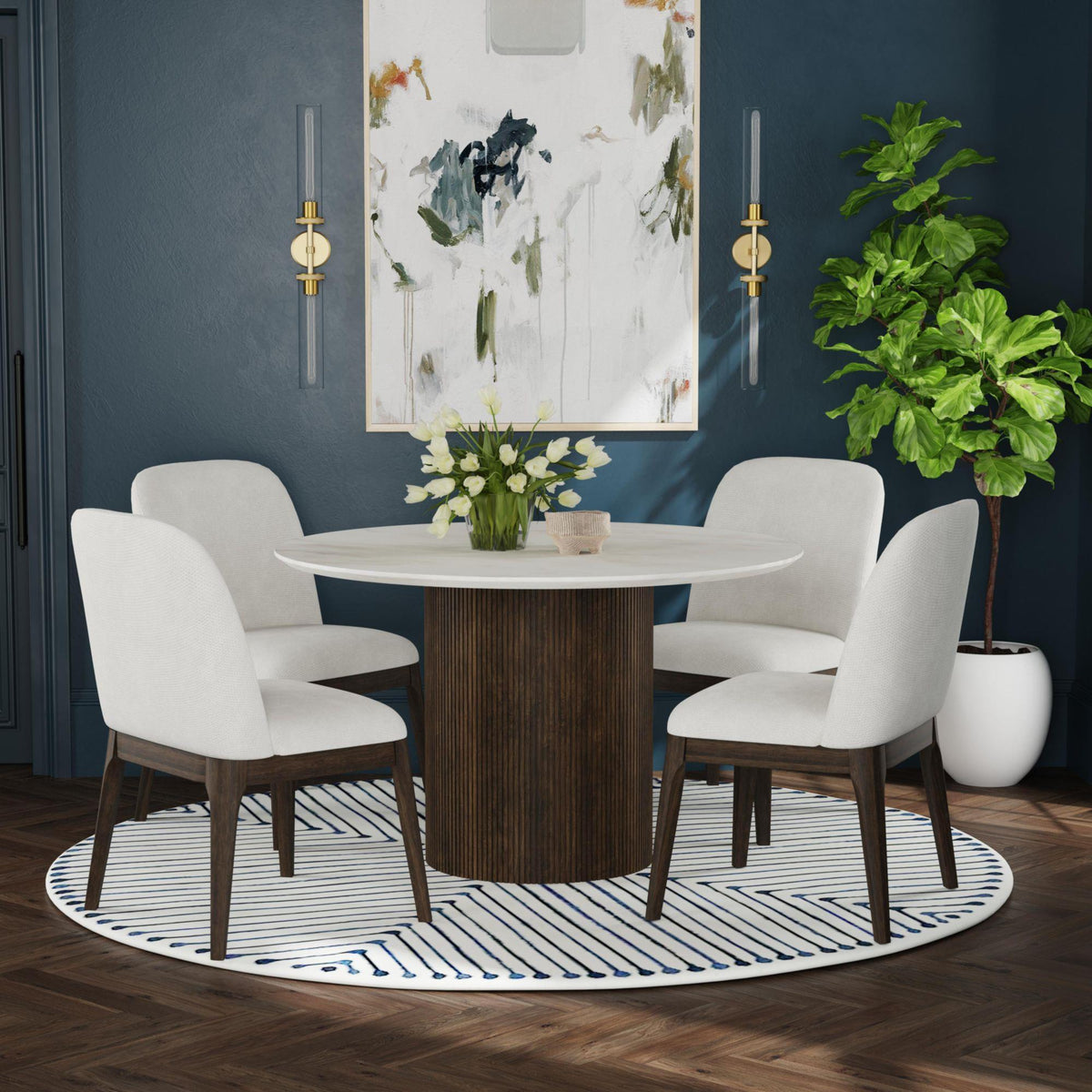  Elements International Sylvie D-16000-5-SC Dining Side Chair IMAGE 3