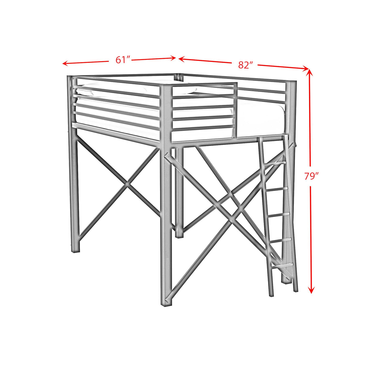  Elements International Talia Y-14090-7-FBK Full Loft Bunk And Ladder IMAGE 7