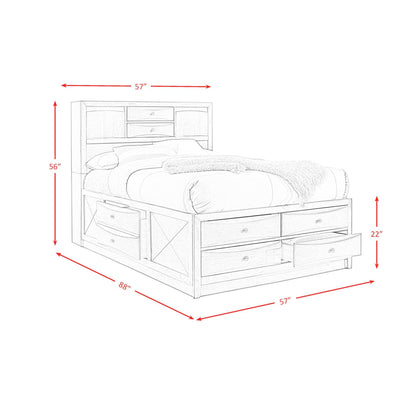  Elements International Emily EM300FB Full Storage Bed IMAGE 6