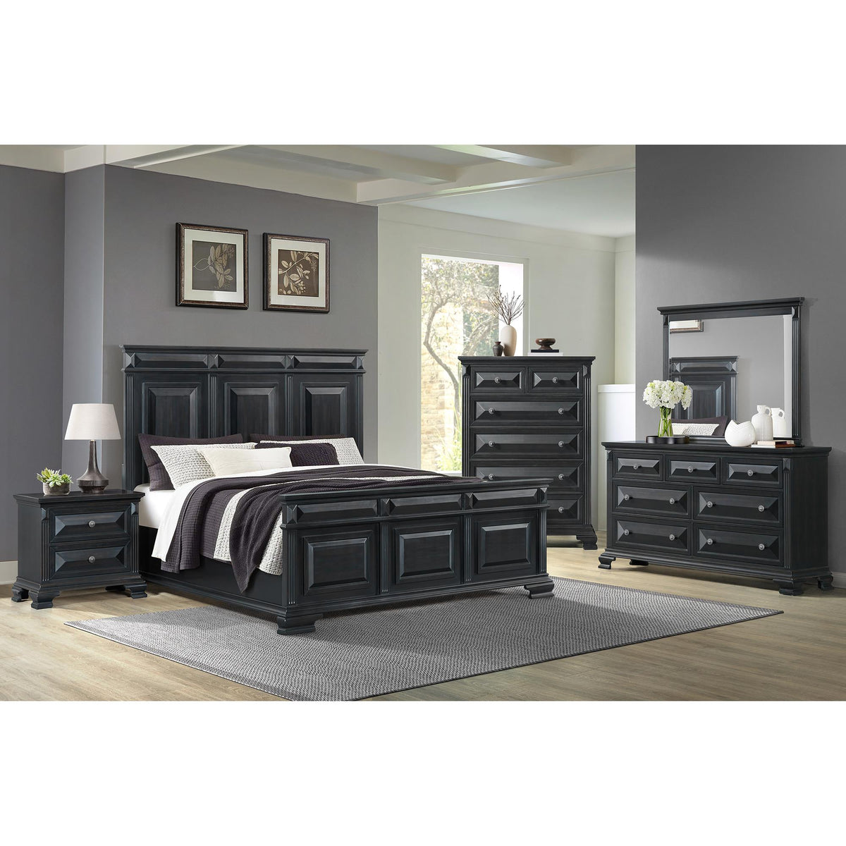  Elements International Bridgestone B-10980-8-KB King Panel Bed IMAGE 3