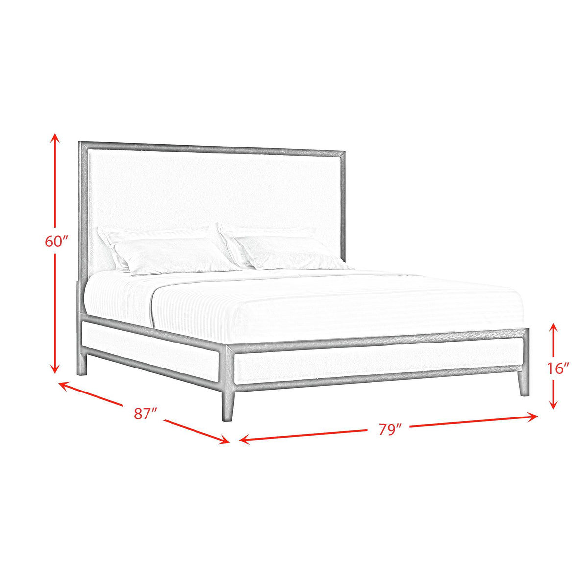  Elements International Versailles Contemporary B-3690-3W-KB1 King Panel Bed IMAGE 8