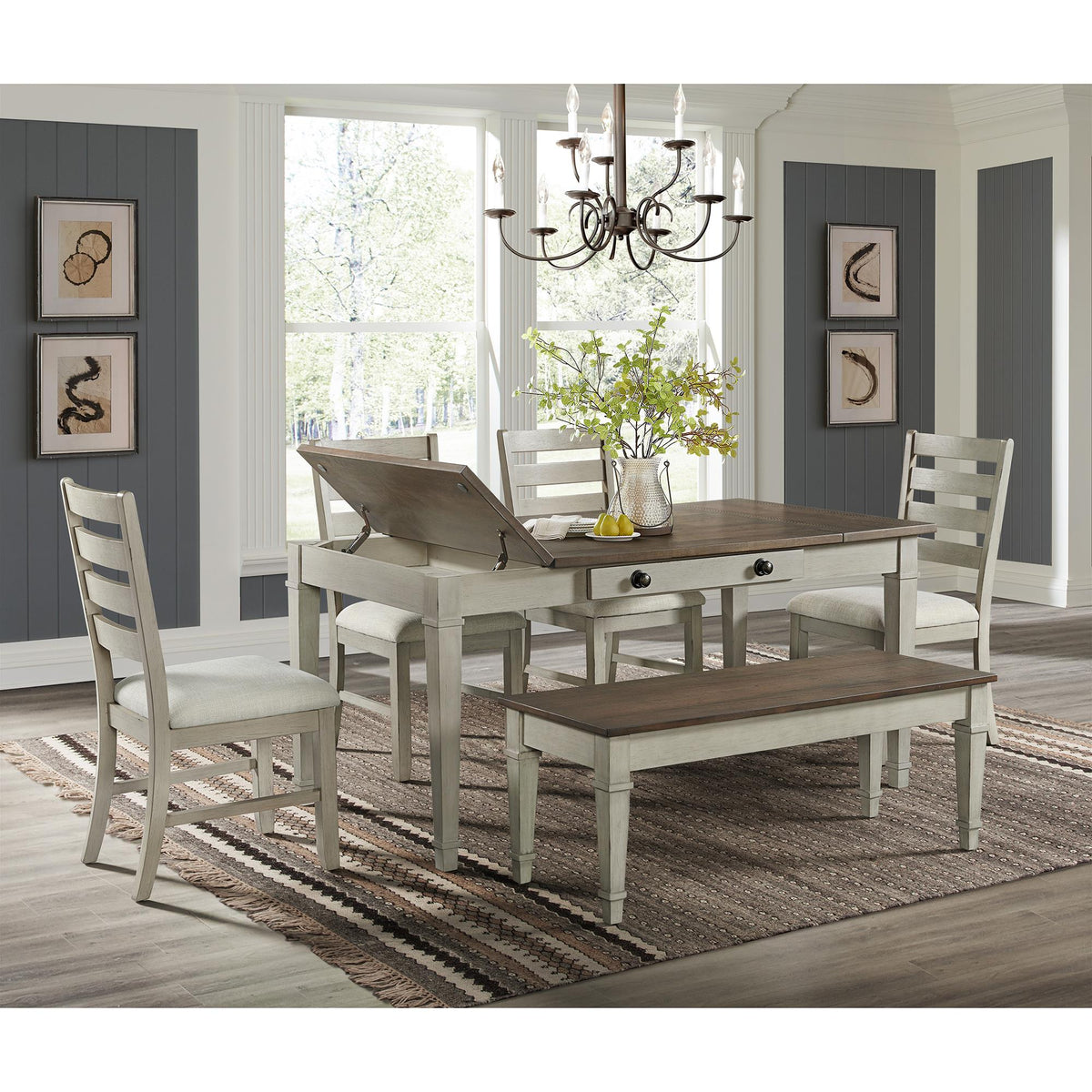  Elements International Farmington D-9890-7-SC Ladder Back Dining Side Chair IMAGE 6