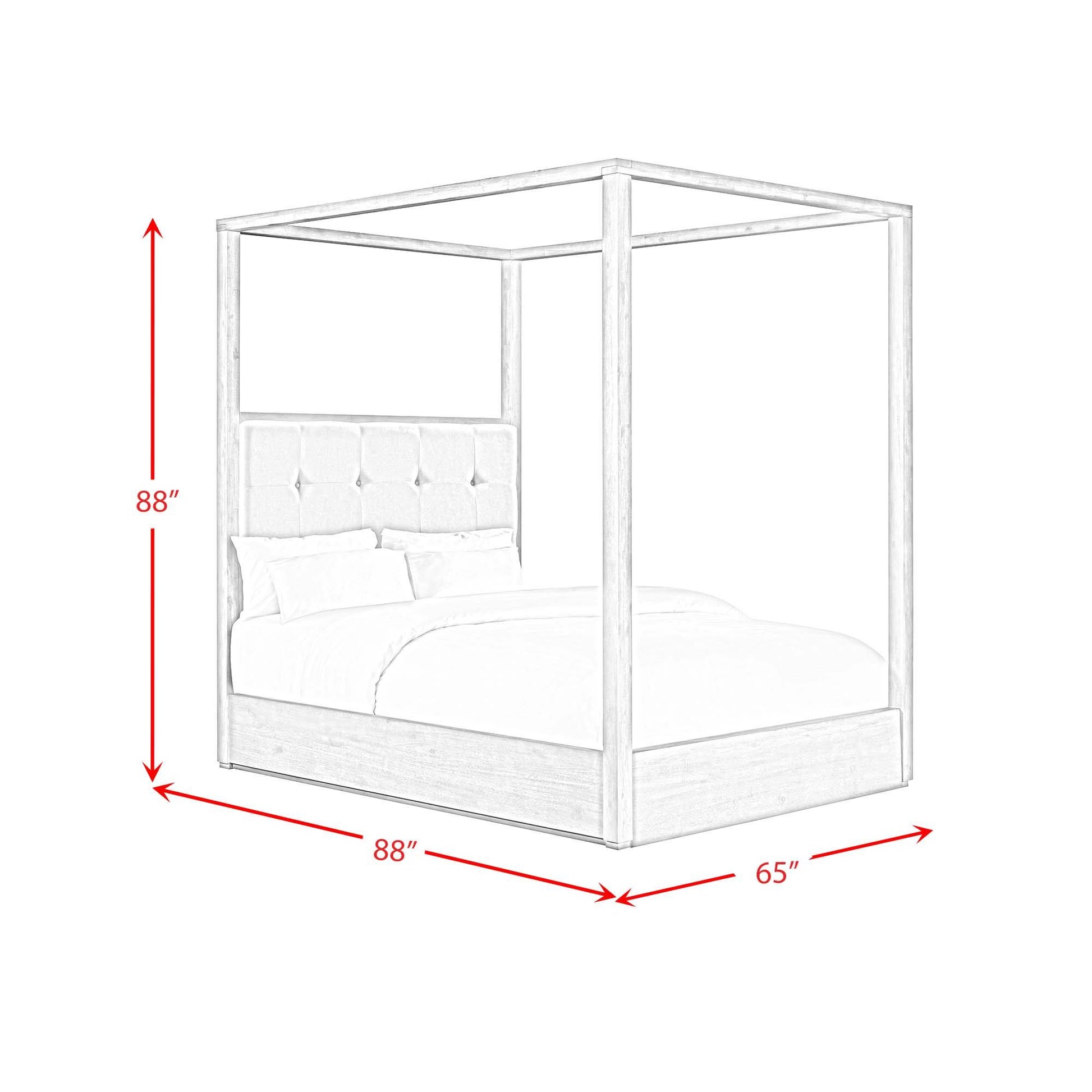  Elements International Arcadia B-3430-5-QCB Queen Canopy Bed IMAGE 5