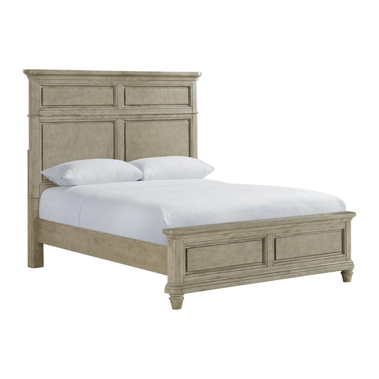 Elements International Whit-Ash B-11360-3-QB Queen Panel Bed IMAGE 1