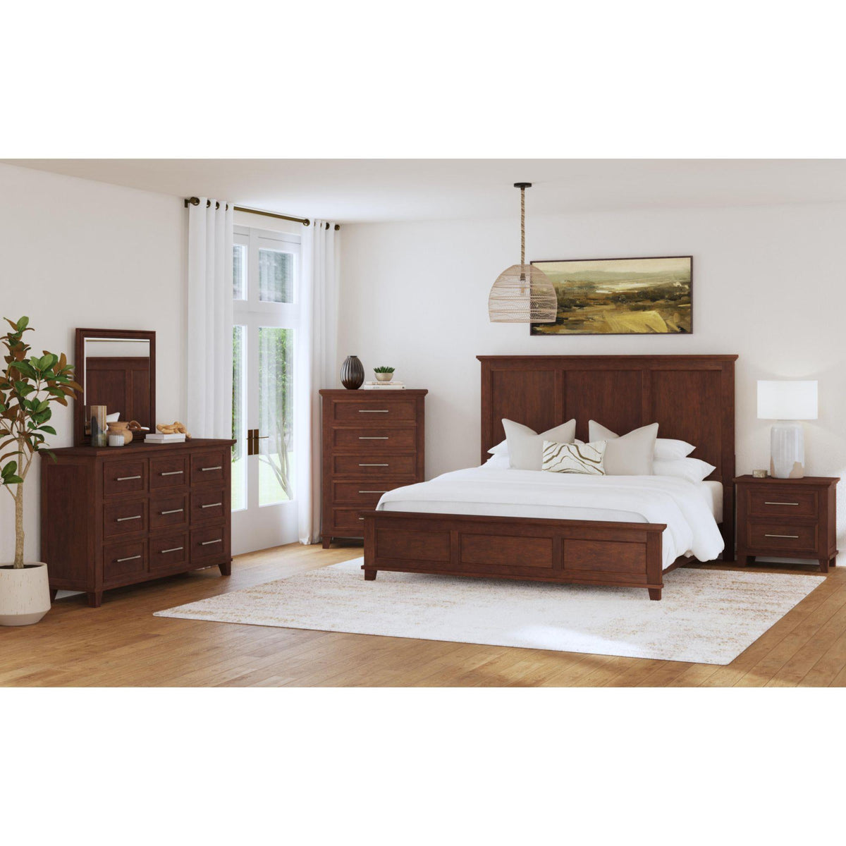  Elements International Canterbury B-13030-5-QB Queen Panel Bed IMAGE 3